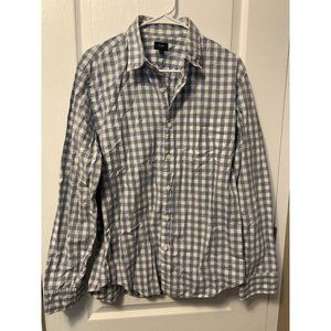 J. Crew Shirt Mens Large Long Sleeve  Button-Down Blue Plaid